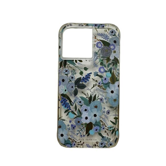RIFLE PAPER CO *NEW* Clear Garden Party Blue Case for Apple iPhone 14 PRO 6.7" - Picture 3 of 6